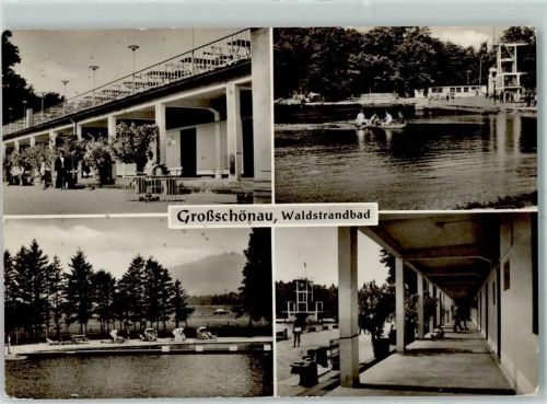 Großschönau Schwimmbad Waldstrandbad Umkleide Ruderboot Strandkorb Sprungturm