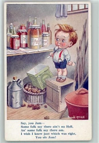 Humor Comic Kids Jam Marmelade probieren AK