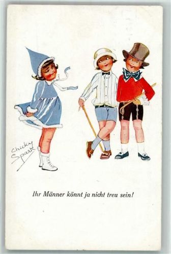 1924 Kinderpoesie Männer können ja nicht treu sein AK