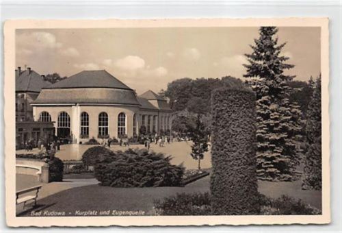 Bad Kudowa Bad Kudowa / Kudowa-Zdrój - Kreis Glatz / Powiat Klodzki. Kurplatz Eugenquelle gelaufen 1940. Gute Erhaltung.
