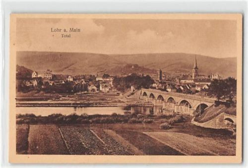 Lohr am Main. Brücke und Kirche ungelaufen Gute Erhaltung.
