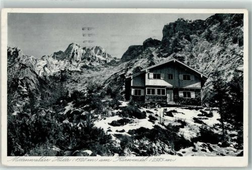Mittenwalder Hütte 1932 Winter Hüttenstempel