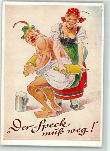 1962 Humor Der Speck muß weg! Verlag Lengauer 3095a