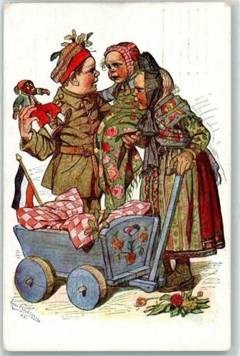 1916 WK I Türken Puppen - Hessische Trachten Nr. 21 AK