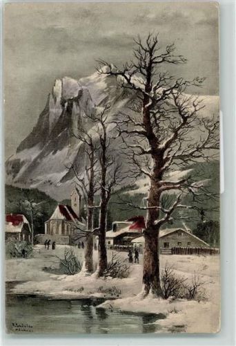 1917 Kirchgang Winter AK