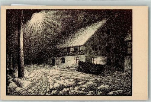 Hora Svaté Kateriny das Licht leuchtet in der Finsternis Seele der Heimat sign. Erich Eiland