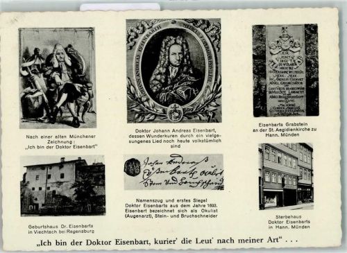 Hann. Münden 1940 Doktor Eisenbart Grabstein , Sterbehaus , Geburtshaus