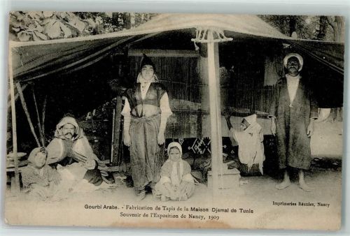 Tunis Arabische Gourbi Webrahmen Mann Frau Kind Zelt