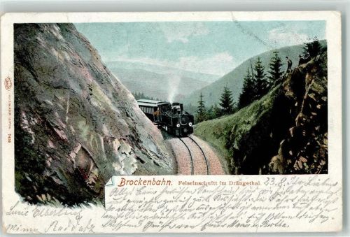 Brockenbahn Felseinschnitt im Drängethal AK
