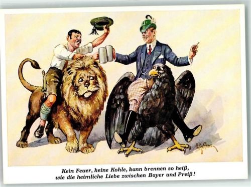 Bayer und Preiß Bier Löwe und Adler AK Schlemo, E.
