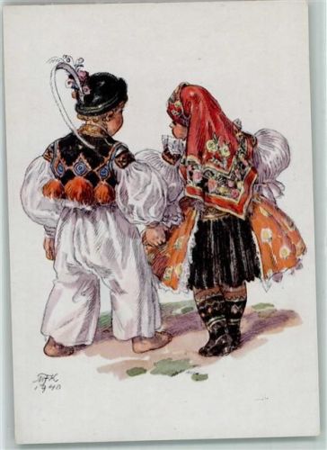1940 Kinder Trachten AK
