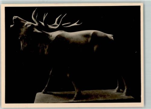 Nr. 7837 Prof. Fritz Behn "Brunfthirsch" Skulptur