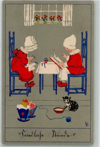 1917 Katze Puppen nähen Buch lesen Meissner u. Buch Serie 2300