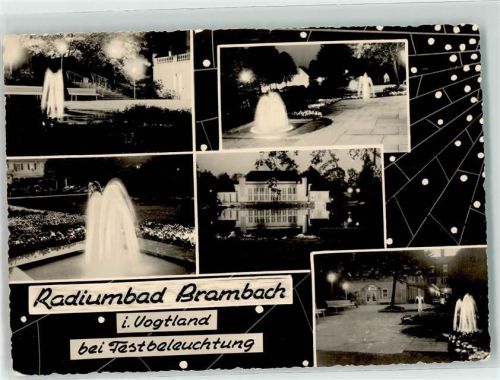 Bad Brambach Kurpark Springbrunnen Festbeleuchtung