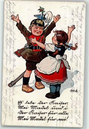 1916 WK I Kinder in Uniform Es lebe der Kaiser AK