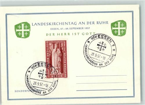 Essen 1957 Sonderpostkarte Landeskirchentag