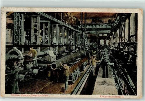 W4300 Essen , Ruhr Kanonenwrkstatt II AK Krupp 1912 Gebrauchsspuren