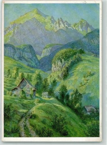 Gebirgslandschaft sign. Ludwig Bartning AK