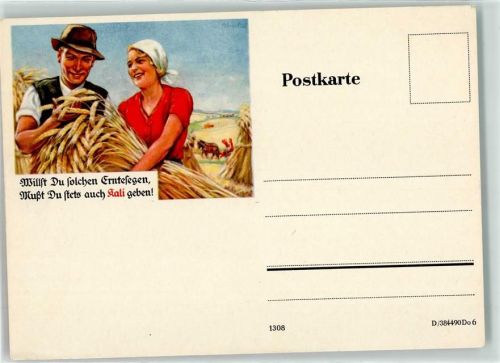 Kali Landwirtschaft AK Düngerwerbung Künstlerkarte