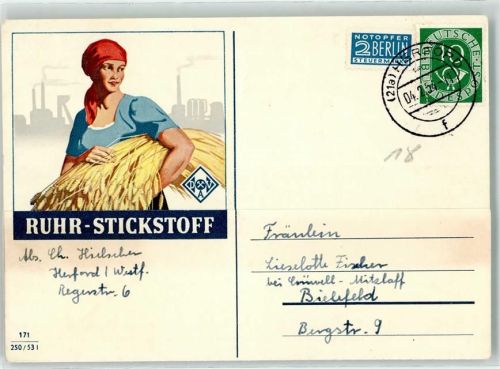 1954 Ruhr Stickstoff Landwirtschaft AK