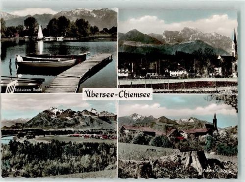 Übersee Feldwieser Bucht Obersee Kirche Achental Buchberg Ruderboot Segelboot