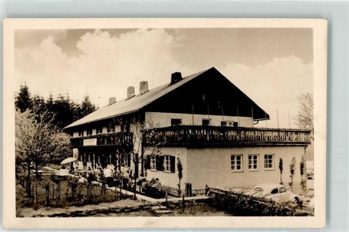 94145 W8391 Haidmühle , Niederbay - Hotel-Pension Haus Auersperg Gartenterrasse VW-Käfer Oval