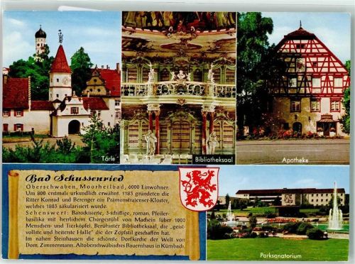 Bad Schussenried Tärle Bibliotheksaal Apotheke Parksanatorium Wappen