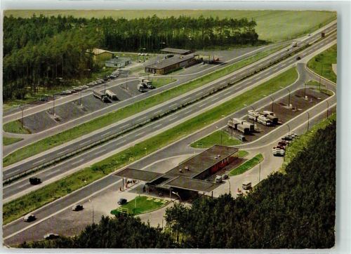 Weiskirchen Fliegeraufnahme Autobahn-Rastanlage Weiskirchen Auto LKW