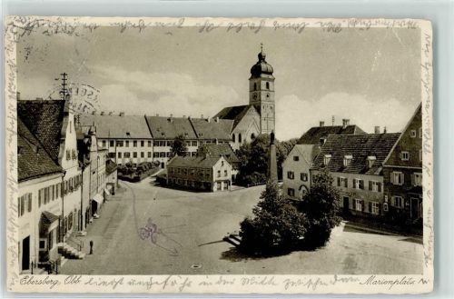 85560 W8017 Ebersberg , Oberbay Gebrauchsspuren Marktplatz Mariensäule