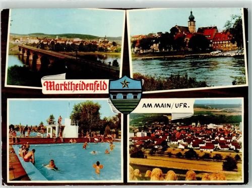 Marktheidenfeld Schwimmbad Mainbrücke Pfarrkirche St. Laurentius Wappen