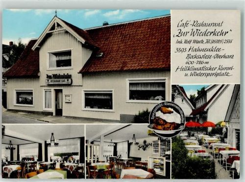 38640 W3380 Hahnenklee-Bockswiese , Oberharz - Gasthaus Cafe Restaurant zur Wiederkehr
