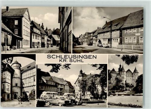 Schleusingen Bahnhofstraße Schlossstraße Schloss Bertholdsburg Burghof Marktplatz Omnibus Auto
