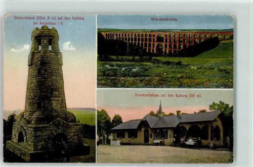 08491 O9804 Netzschkau - Bismarckturm Göltzschtalbrücke Unterkunftshaus auf dem Kuhberg
