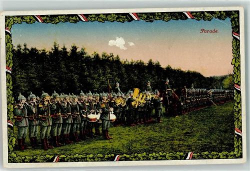 1917 Parade Schwarz-Weiß-Rot Bäner , Eichenlaub AK