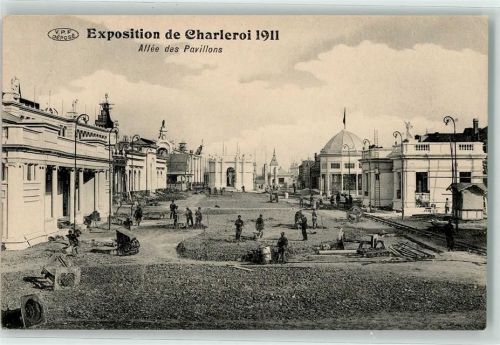Charleroi Exposition de Charleroi 1911 Allee des Pavillons , Baustelle Straßenbau Beruf