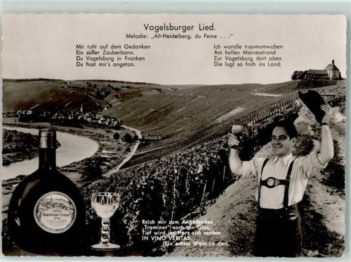 Volkach Vogelsburg Vogelsburger-Lied Winzer Boxbeutel Weinrömer