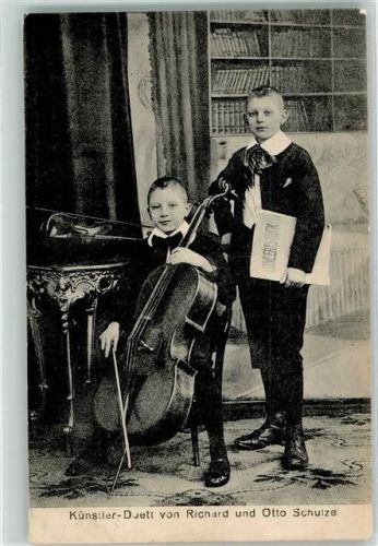 1915 Künstler Duett von Richard un d Otto Schulze - Cello AK