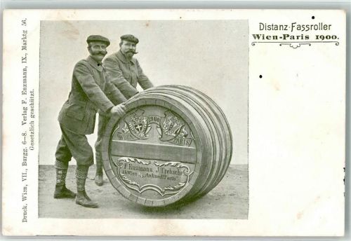 Distanz Fassroller Wien-Paris 1900 Rekord