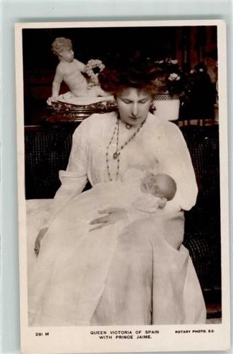 Königin Victoria Eugenie mit Prinz Jaime Adel Spanien