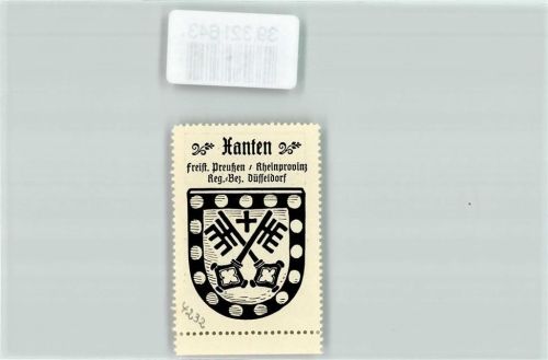 Xanten Vignette Wappen Freist. Preußen Rheinprovinz Reg. Bez. Düsseldorf