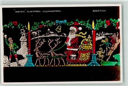 Rentiere Schlitten Winter Blackpool Illuminations Weihnachtsmann