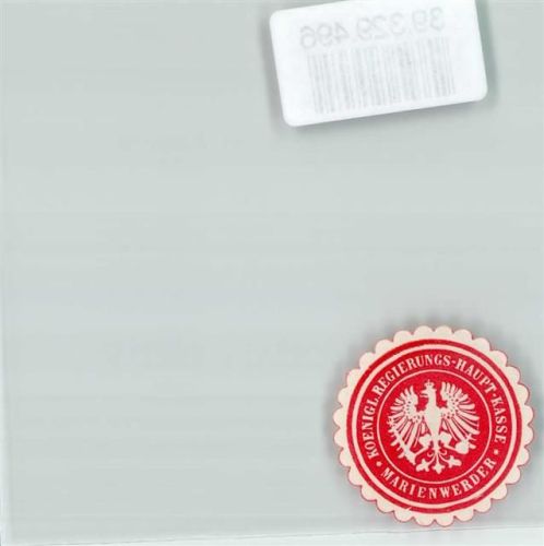 16348 O1281 Marienwerder b Bernau b Berlin Siegelmarke Königl. Preuss. Regierungs-Hauptkasse Marienwerder