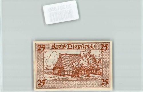 49356 W2840 Diepholz Geldschein Notgeld Gutschein 25 Pfennig Bauernscheune