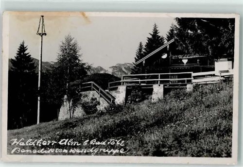 Waldherralm Gebrauchsspuren Benediktenwandgruppe Hüttenstempel Foto AK