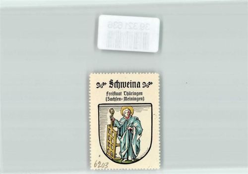 Schweina Vignette Wappen Freistaat Thüringen Sachsen Meiningen