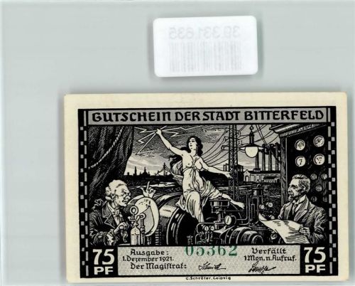 Bitterfeld Notgeld 75 Pfennig Hochspannungs-Transportweg Bild 4
