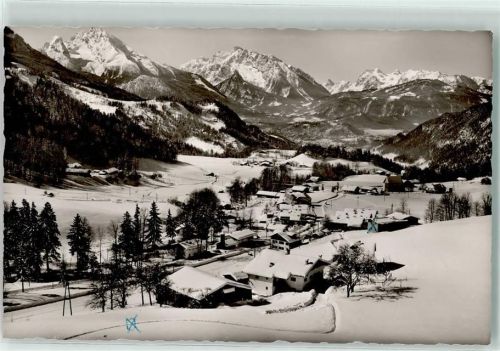 83471 W8240 Oberau b Berchtesgaden Foto AK Watzmann Hochkalter Reiteralpe Winter