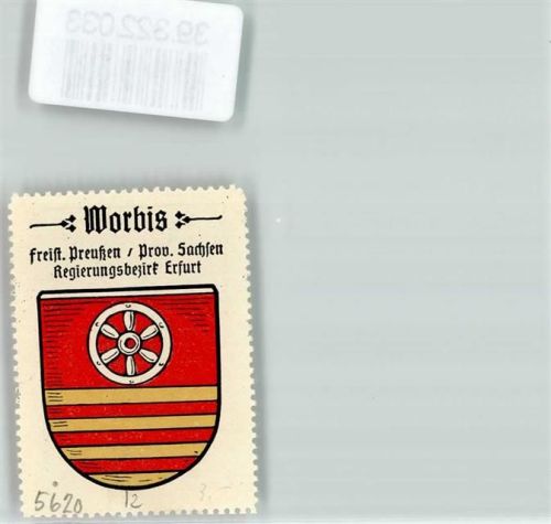 Worbis Vignette Wappen Freist. Preußen Prov. Sachsen Regierungsbezirk Erfurt