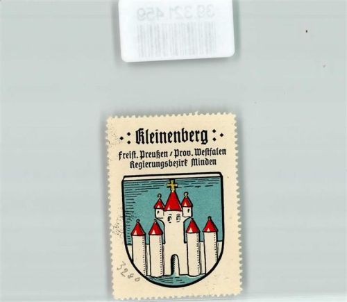 Kleinenberg Vignette Wappen Freist. Preußen Prov. Westfalen Regierungsbezirk Minden