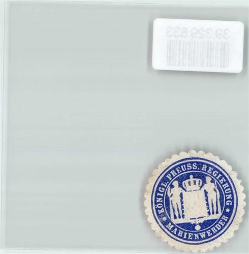 16348 O1281 Marienwerder b Bernau b Berlin Siegelmarke Königl. Preuss. Regierung